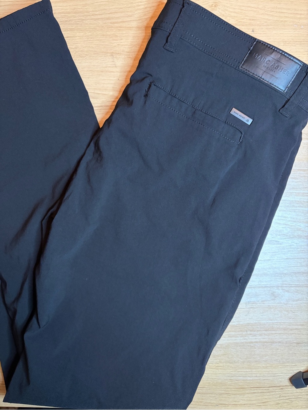 Marc Asher Black Chino Pants 34 Waist Classic Taylord Fit Golf Business Casual